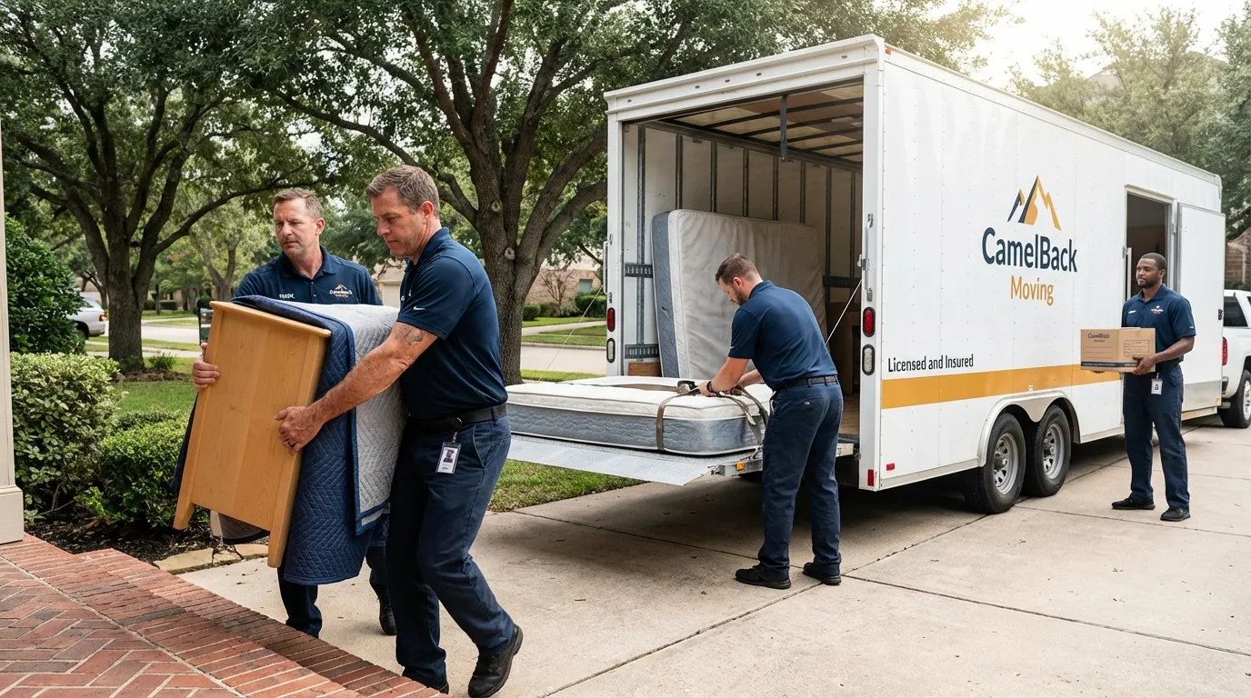 Crew loading residential truck for cross-state move from Schuylkill Haven, PA