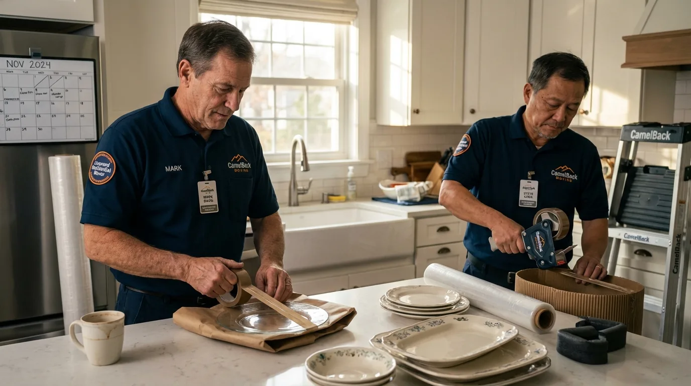 Professional crew packing kitchen dishware in Schuylkill Haven, PA